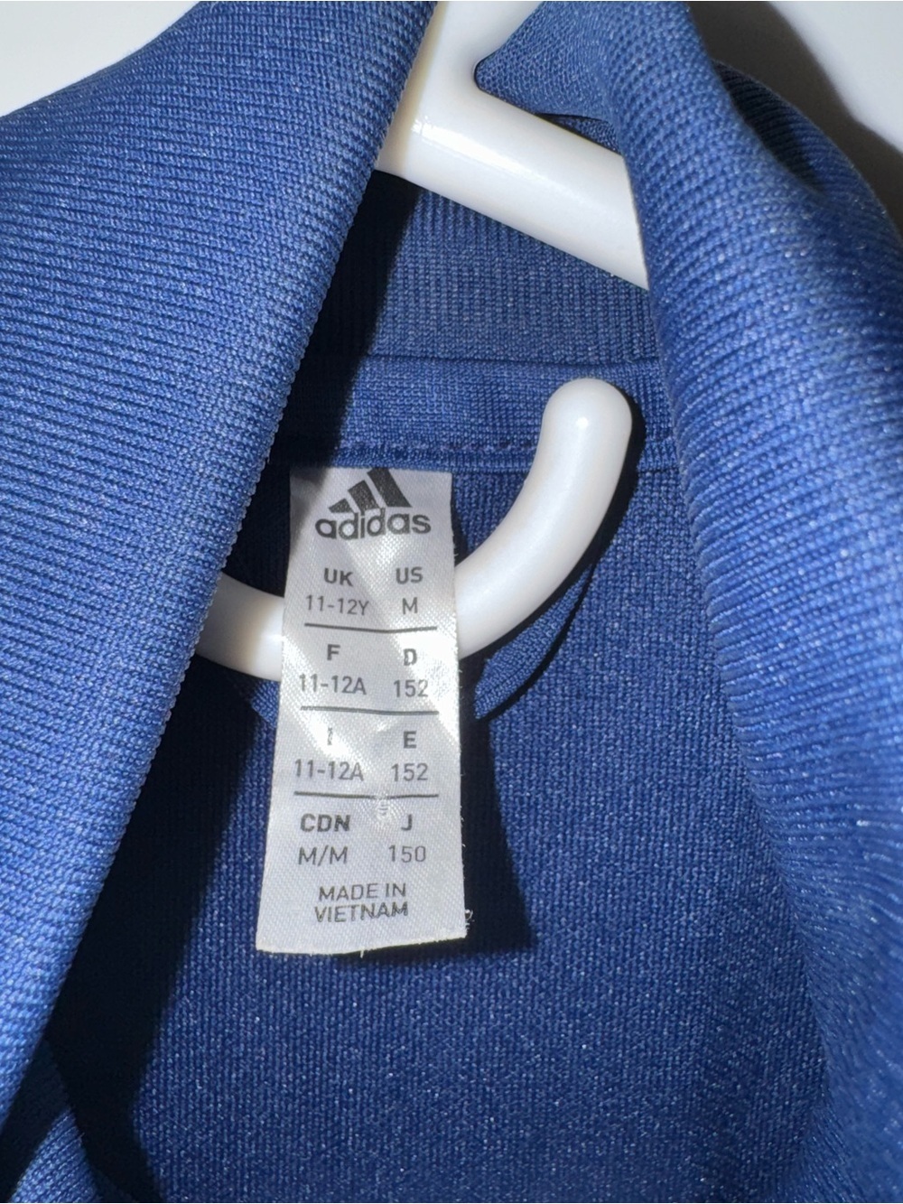 adidas AEROREADY Unisex Kids Track Jacket Navy/White Size M Full Zip - Picture 6 of 7